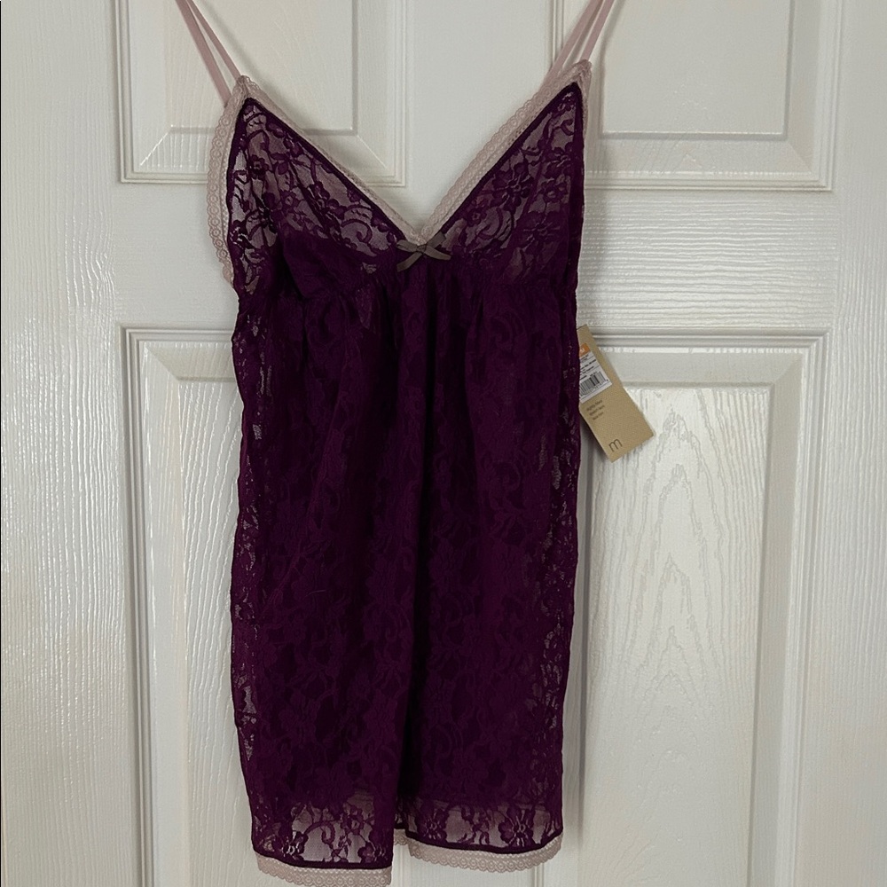 Gilligan & O'Malley Deep Purple Lace Chemise